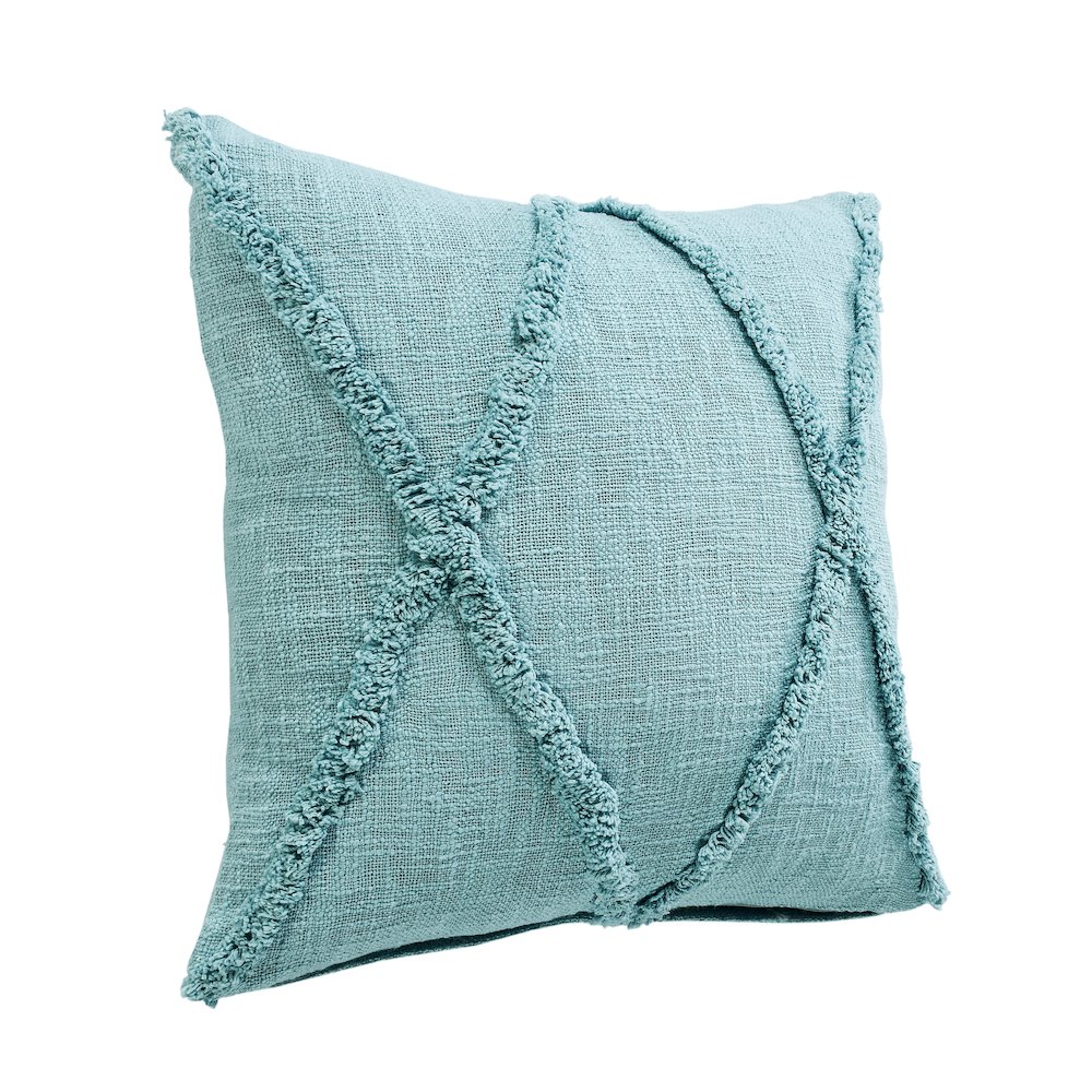 Reese Cotton Pillow Set of 2 in Blue, 20" x 20". Picture 4