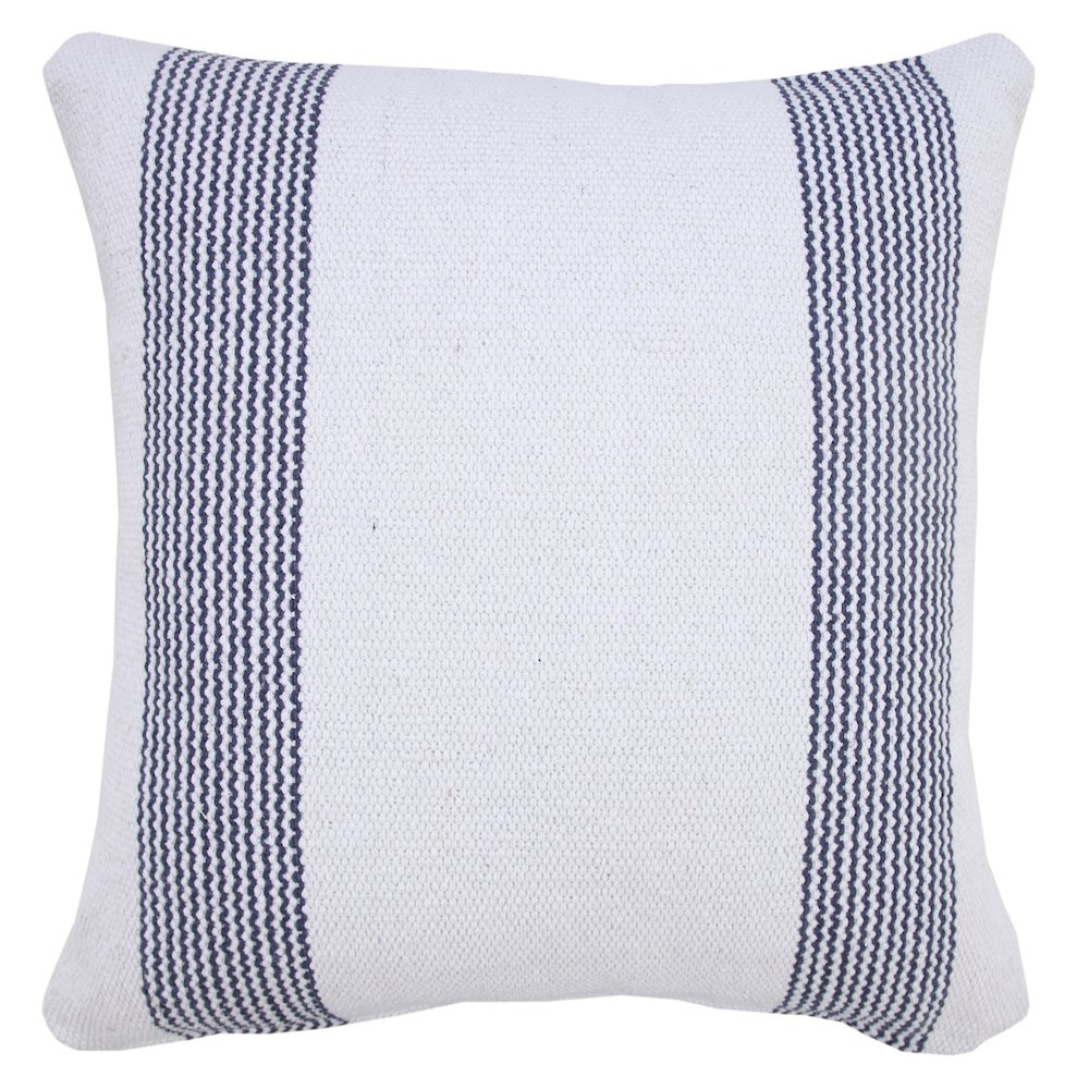 Cabana Cotton Pillow Set of 2 in Blue/White, 20" x 20". Picture 7