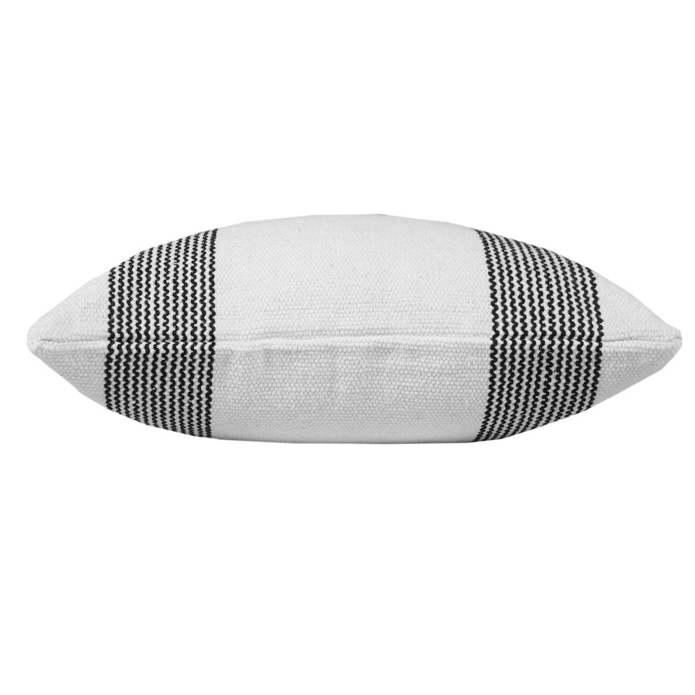 Cabana Cotton Pillow Set of 2 in Black/White, 20" x 20". Picture 6