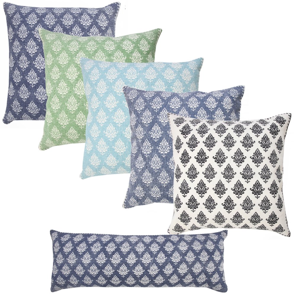 Fantasy Cotton Pillow Set of 2 in Blue/White, 20" x 20". Picture 9