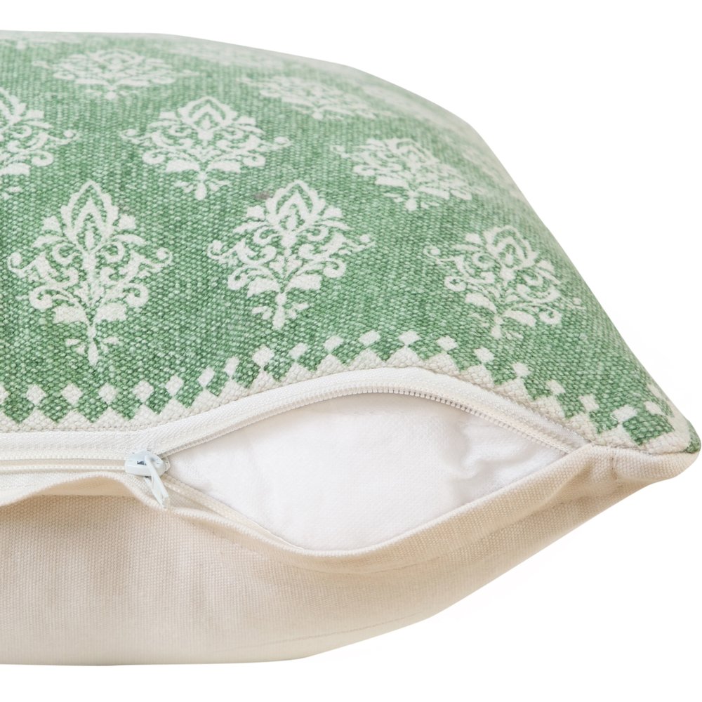 Fantasy Cotton Pillow Set of 2 in Green/White, 20" x 20". Picture 3
