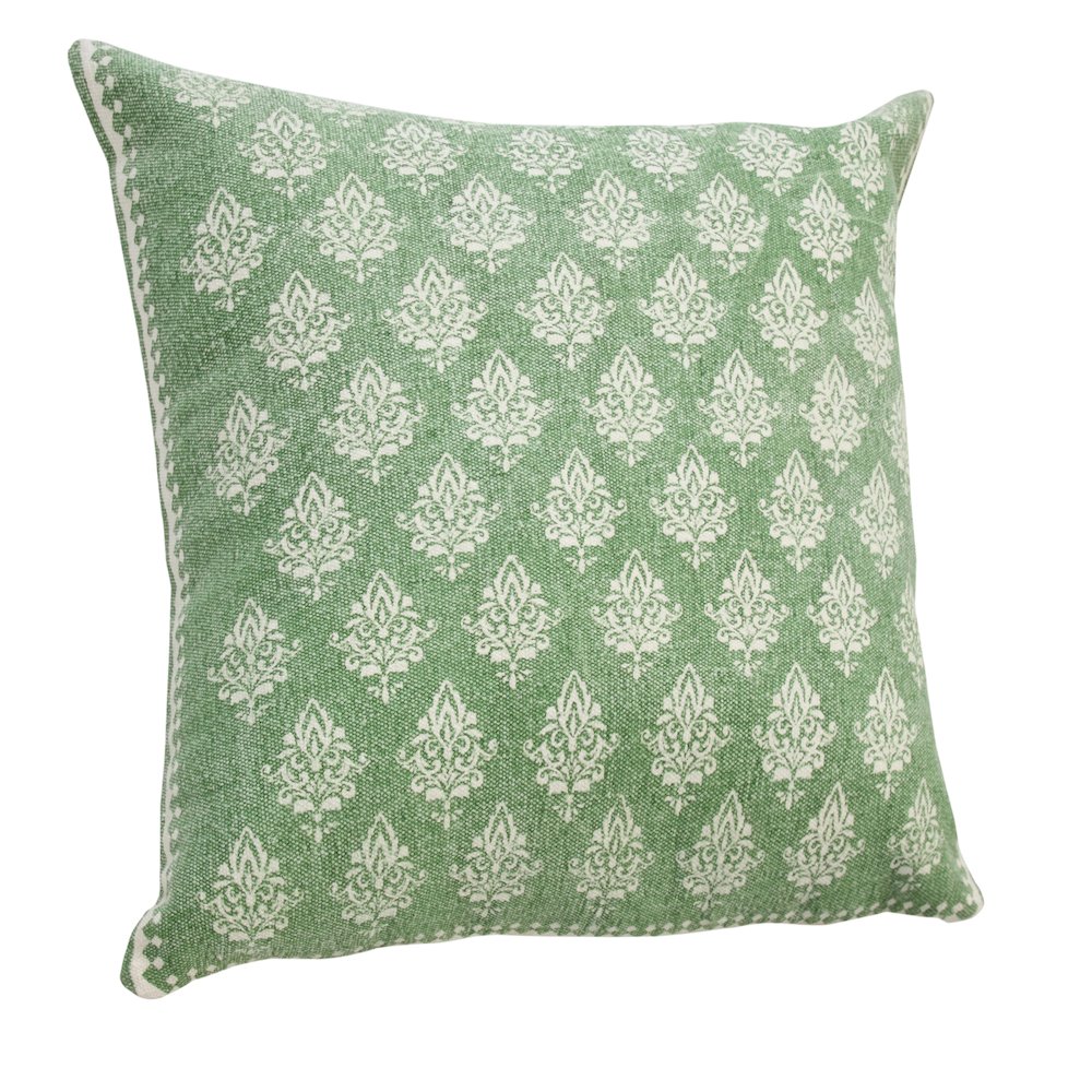 Fantasy Cotton Pillow Set of 2 in Green/White, 20" x 20". Picture 4
