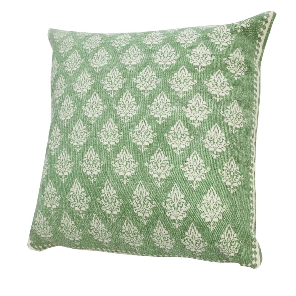 Fantasy Cotton Pillow Set of 2 in Green/White, 20" x 20". Picture 5