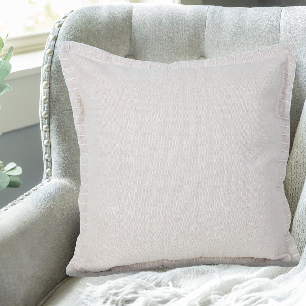 Vital Cotton Pillow Set of 2 in Beige, 20" x 20". Picture 9