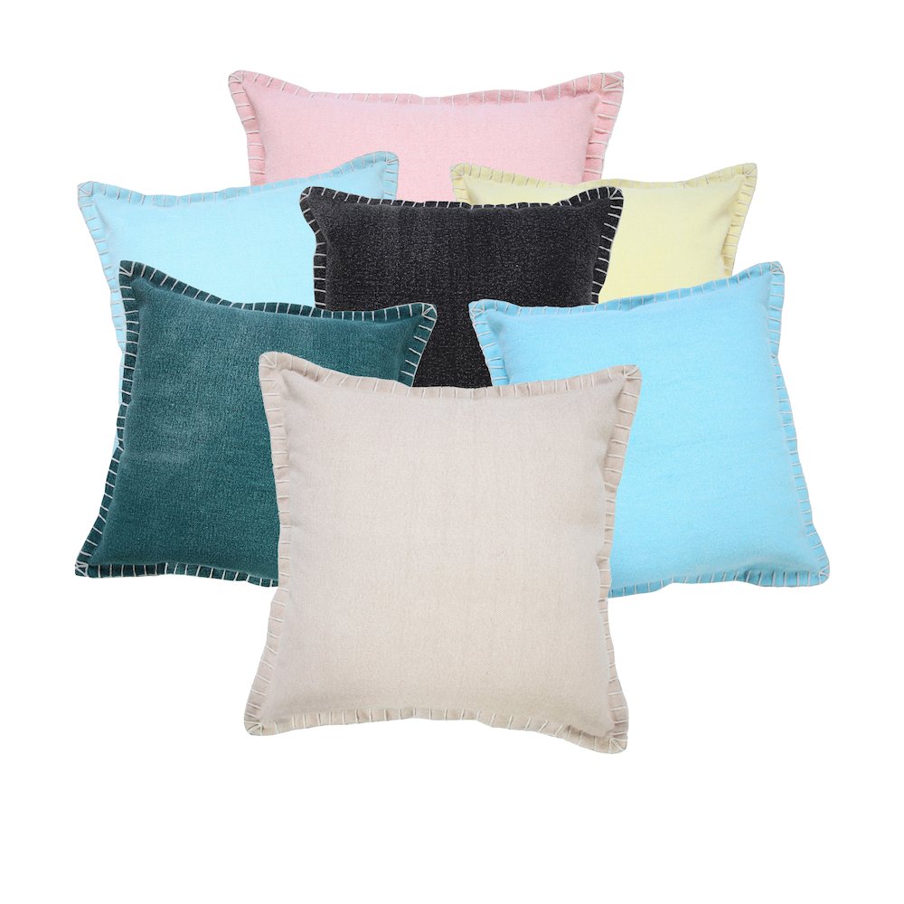 Vital  Cotton Pillow Set of 2 in Black, 20" x 20". Picture 10