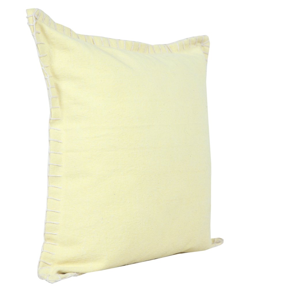 Vital Cotton Pillow Set of 2 in Yellow, 20" x 20". Picture 4