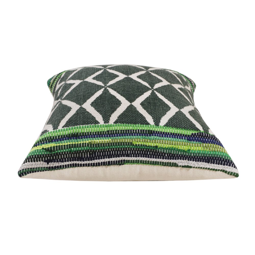 Mindy Cotton Blend Pillow Set of 2 in Green, 20" x 20". Picture 6
