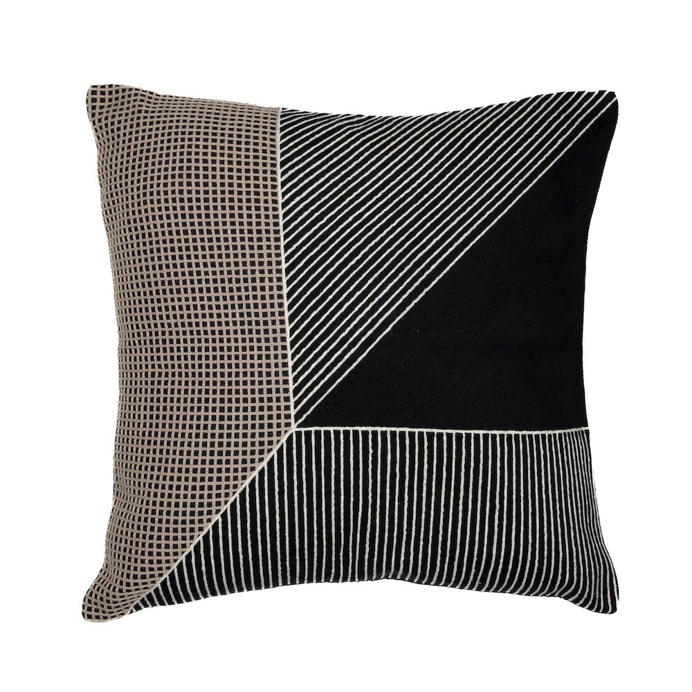 Stacy Garcia  Cotton Poly Filled Pillow in Black/White, 20" x 20". Picture 1