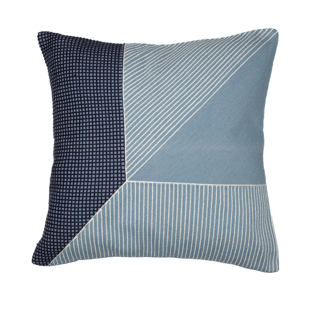 Stacy Garcia  Cotton Poly Filled Pillow in Blue/White, 20" x 20". Picture 1