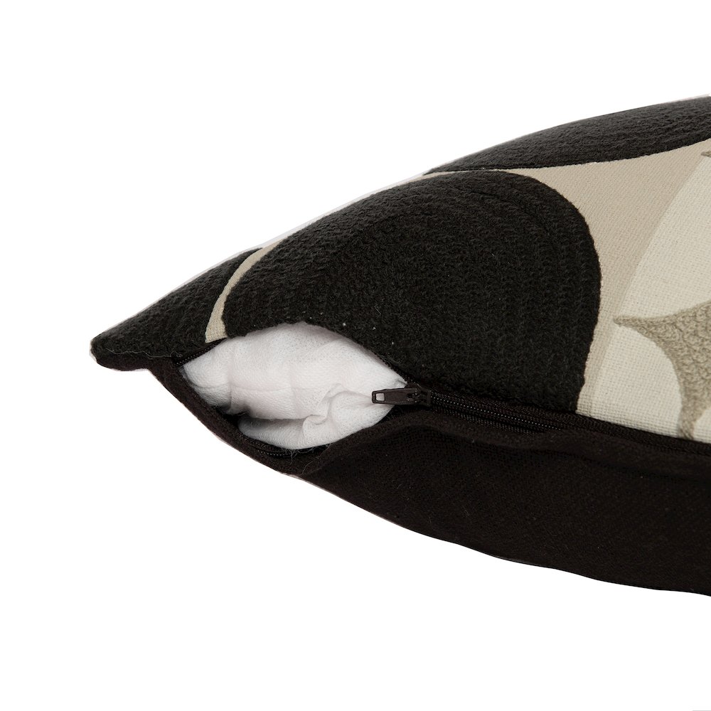 Stacy Garcia  Cotton Poly Filled Pillow in Black/Beige, 20" x 20". Picture 3