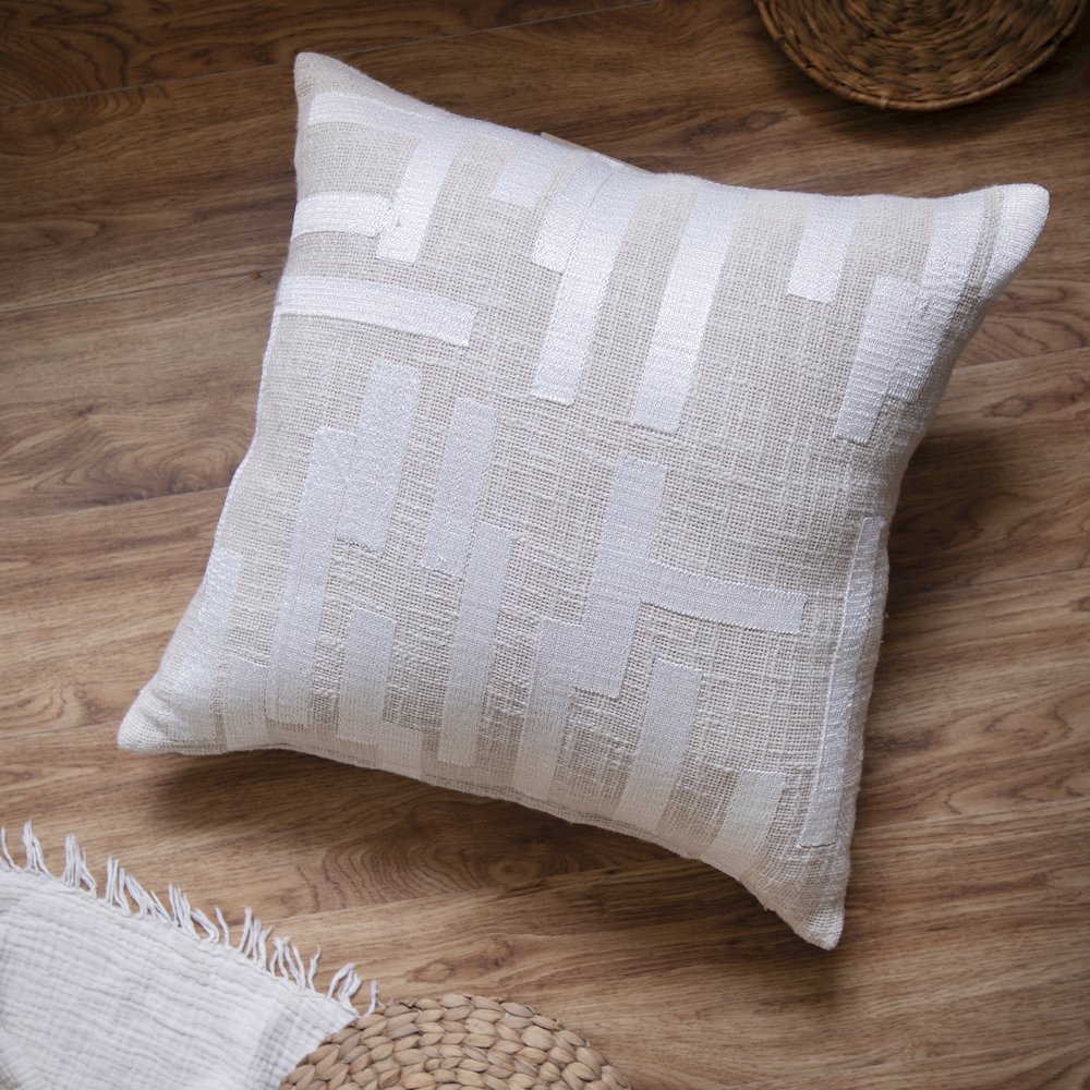 Stacy Garcia  Cotton Blend Poly Filled Pillow in Ivory, 20" x 20". Picture 2