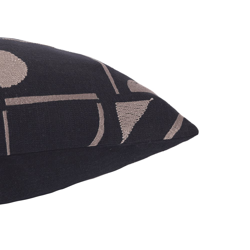 Stacy Garcia  Cotton Blend Poly Filled Pillow in Black/Beige, 20" x 20". Picture 5