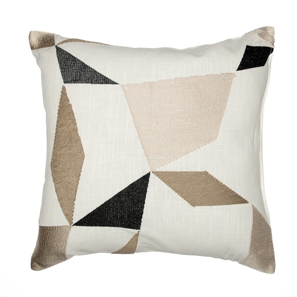 Stacy Garcia  Cotton Blend Poly Filled Pillow in Ivory/Tan, 20" x 20". Picture 1