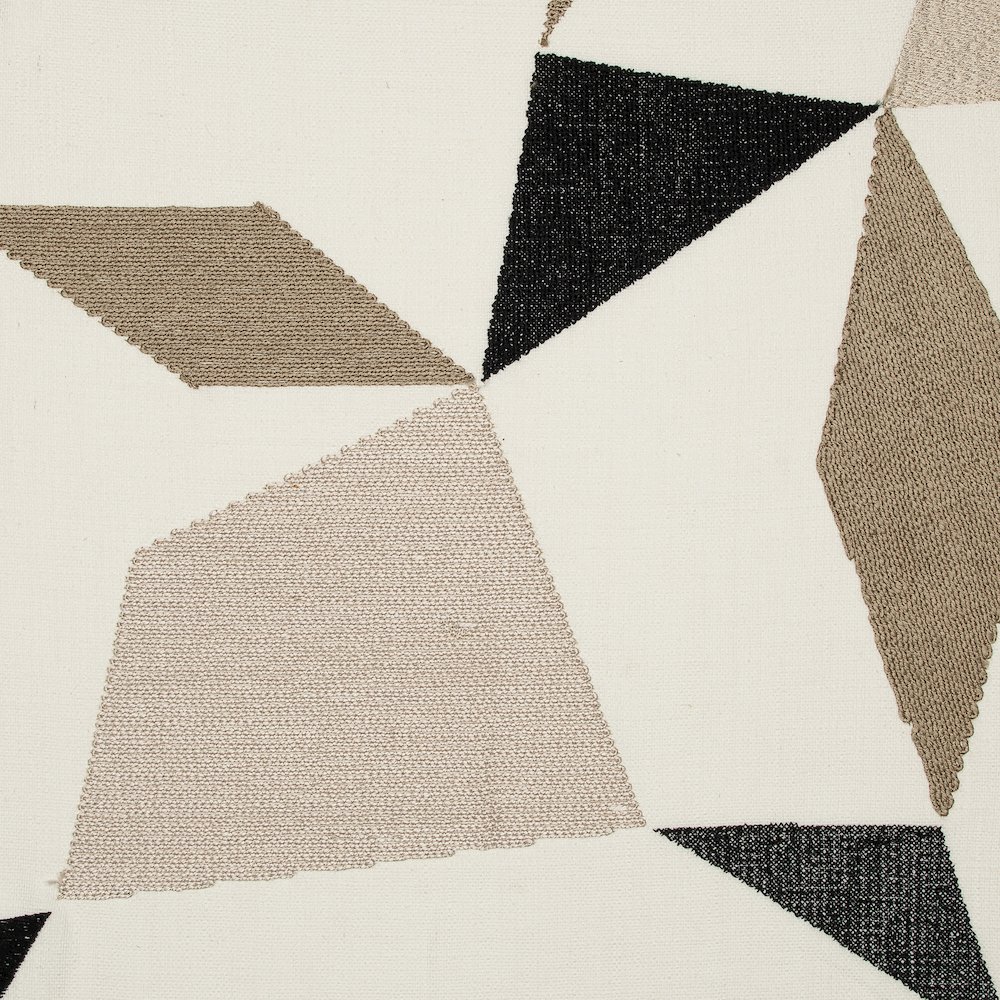 Ivory/Taupe Contemporary Geometric Hand-Woven Throw Pillow Cover. Picture 7