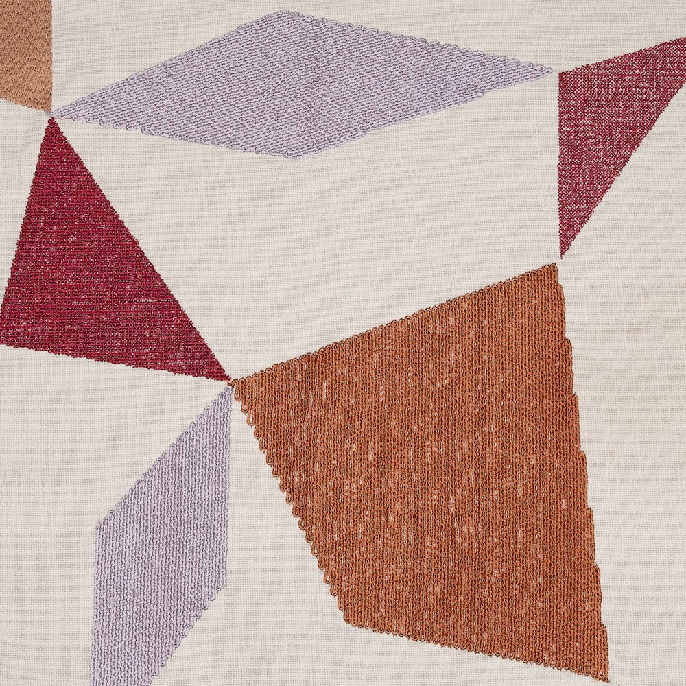 Ivory/Multi Contemporary Geometric Hand-Woven Throw Pillow Cover. Picture 7