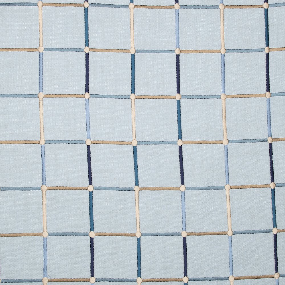 Light Blue/Multi Contemporary Checkered Hand-Woven Throw Pillow Cover. Picture 7