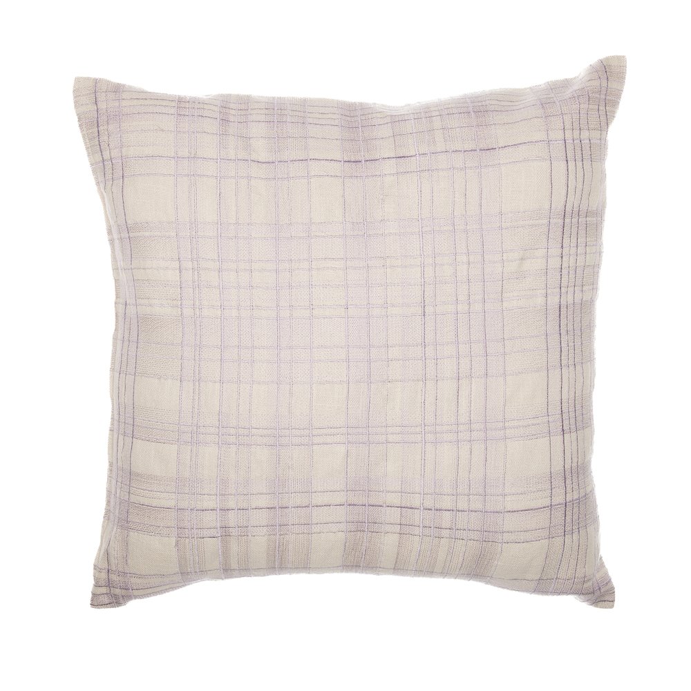 Stacy Garcia  Cotton Blend Poly Filled Pillow in Ivory/Purple, 20" x 20". Picture 1
