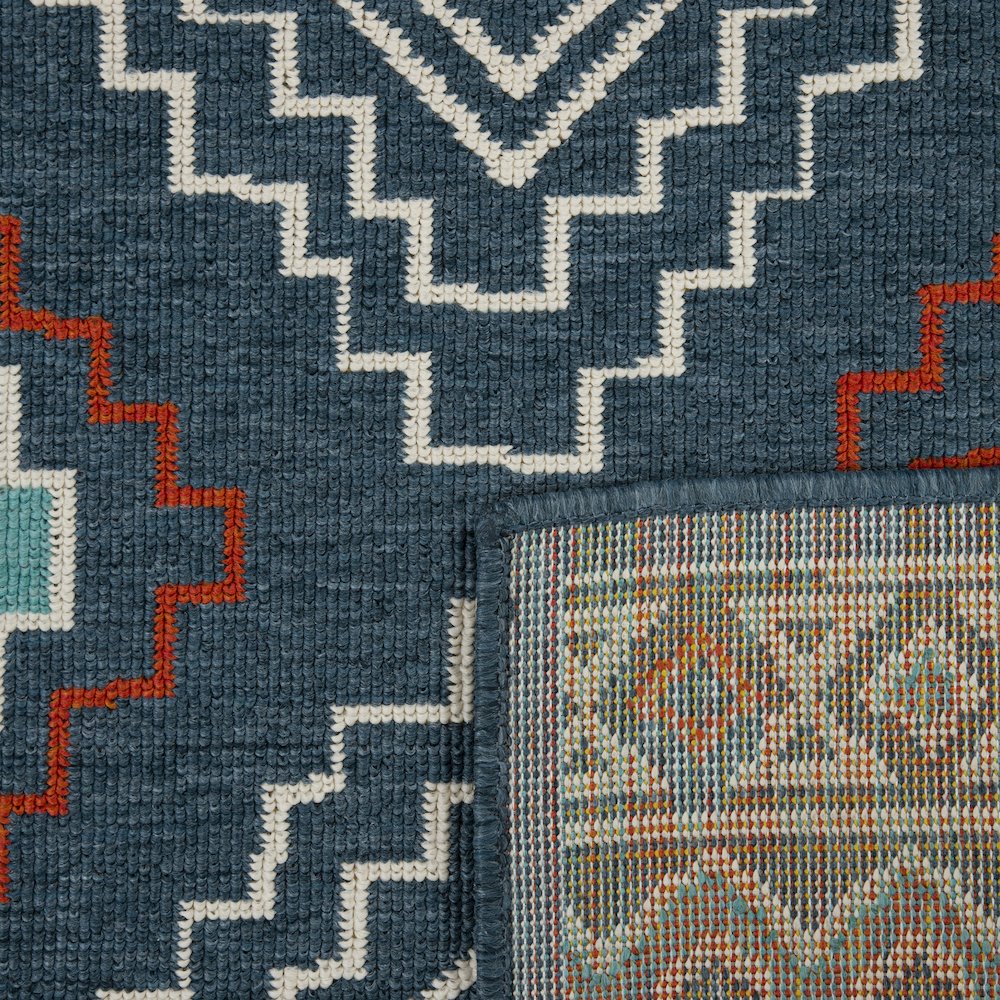 Evette Rios Navy/Ivory Southwestern Tribal Polypropylene Indoor/Outdoor Area Rug. Picture 5