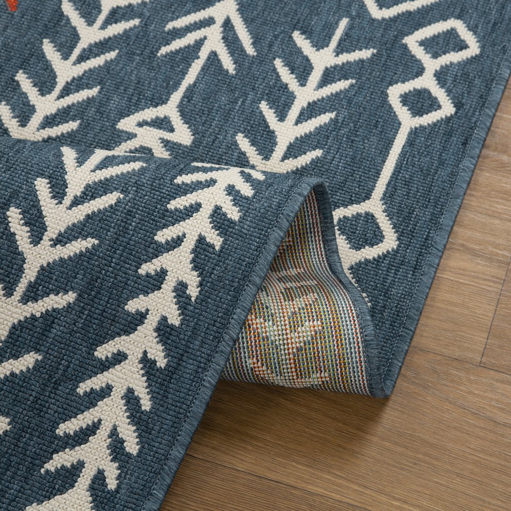 Evette Rios Ivory/Navy Southwestern Tribal Polypropylene Indoor/Outdoor Area Rug. Picture 3