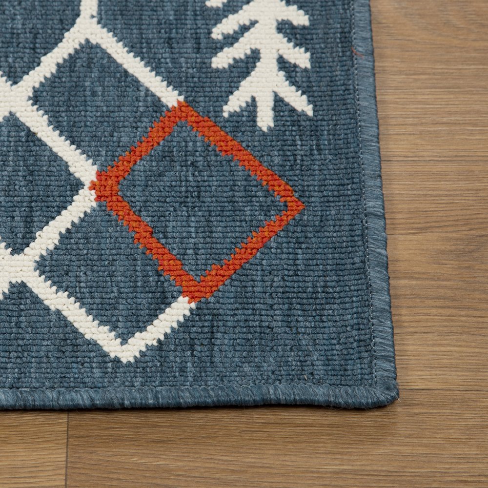 Evette Rios Ivory/Navy Southwestern Tribal Polypropylene Indoor/Outdoor Area Rug. Picture 4