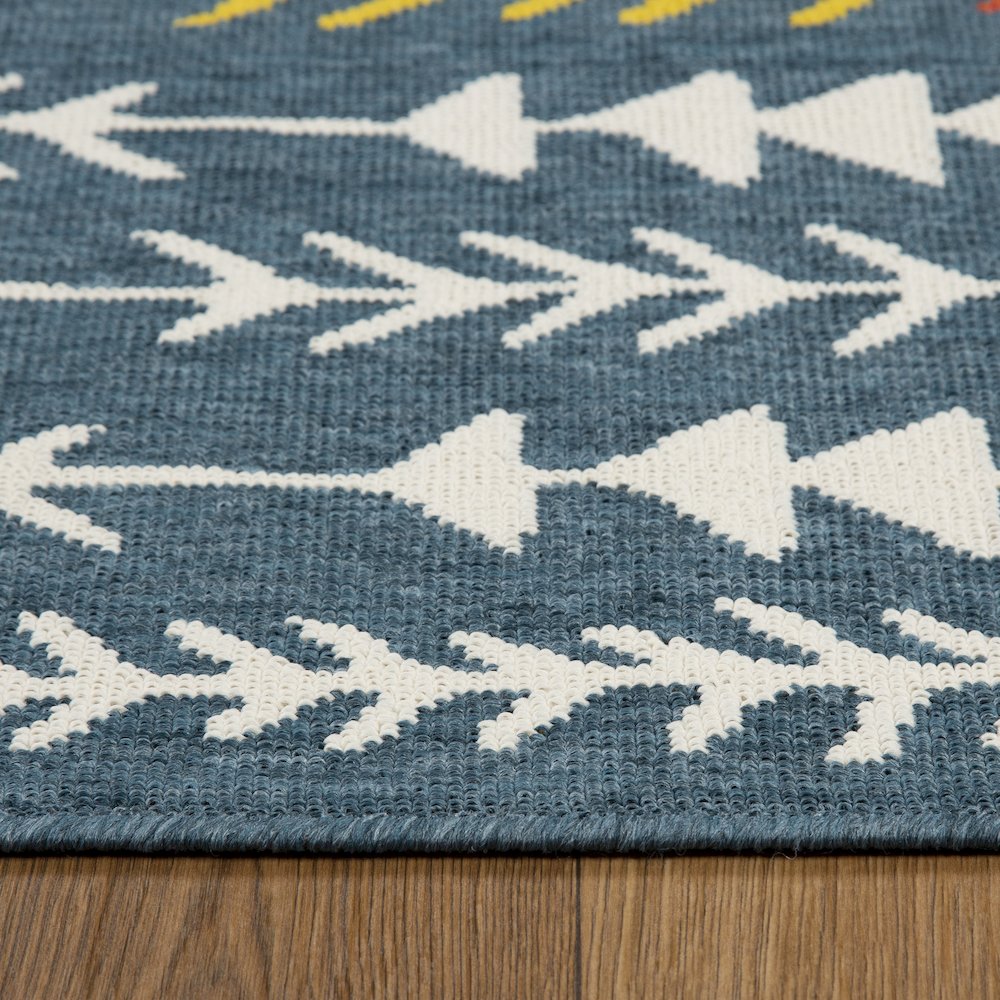 Evette Rios Ivory/Navy Southwestern Tribal Polypropylene Indoor/Outdoor Area Rug. Picture 6