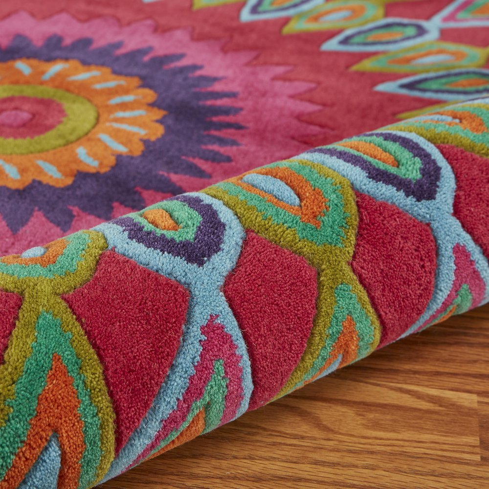 Pink Peacock Indoor Area Rug. Picture 4