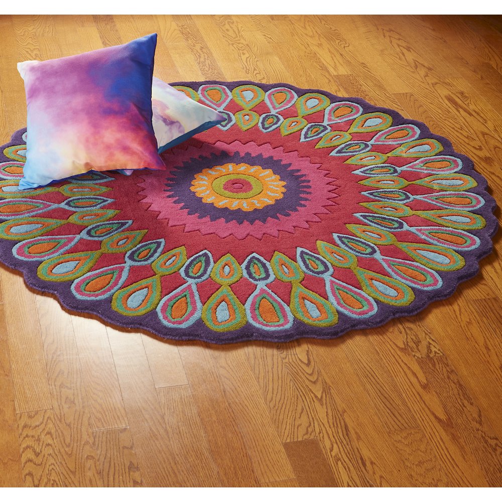 Pink Peacock Indoor Area Rug. Picture 2