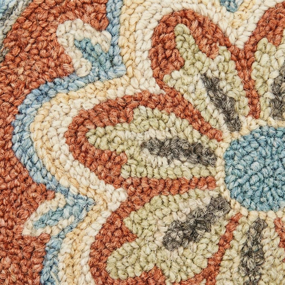 Orange Indoor Area Rug - 6' Round Classic Pattern For Living Room. Picture 5