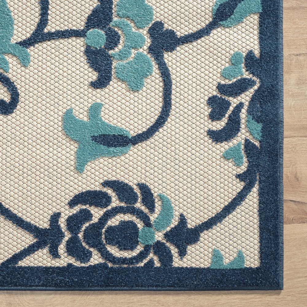 Copa Cabana Durable Performance Area Rug Outdoor in Blue/Beige, 7'10" x 9'10". Picture 5