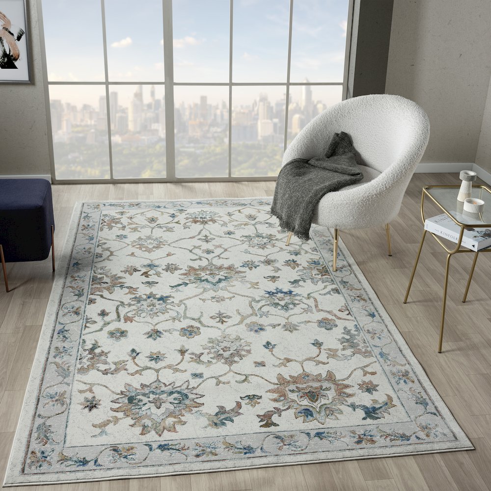 Gala Durable Performance Area Rug Indoor in Ivory/Multicolored, 7'9" x 9'9". Picture 2