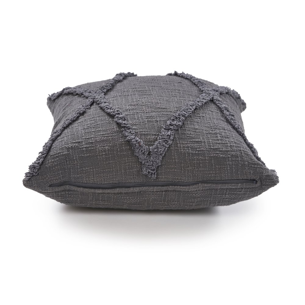 Reese Cotton Pillow Set of 4 in Gray, 20" x 20". Picture 5