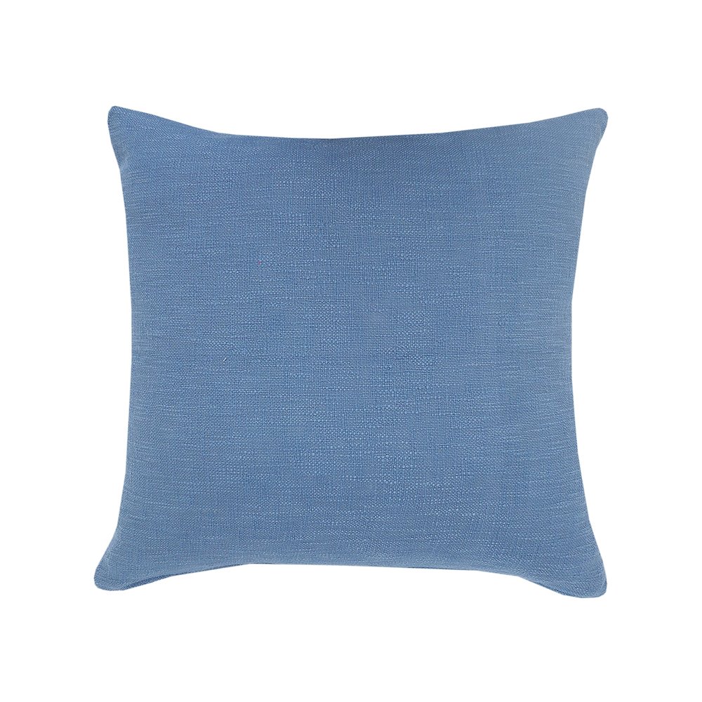 Ox Bay Coronet Blue Solid All-Natural Cotton Square 4 Piece Pillow Cover Set. Picture 8