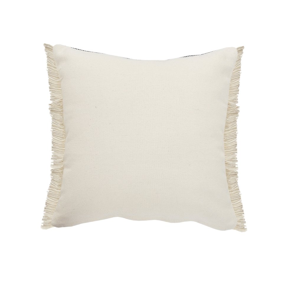 Atlantis Coastal Striped Throw Pillow with Jute Braiding and Fringe. Picture 7
