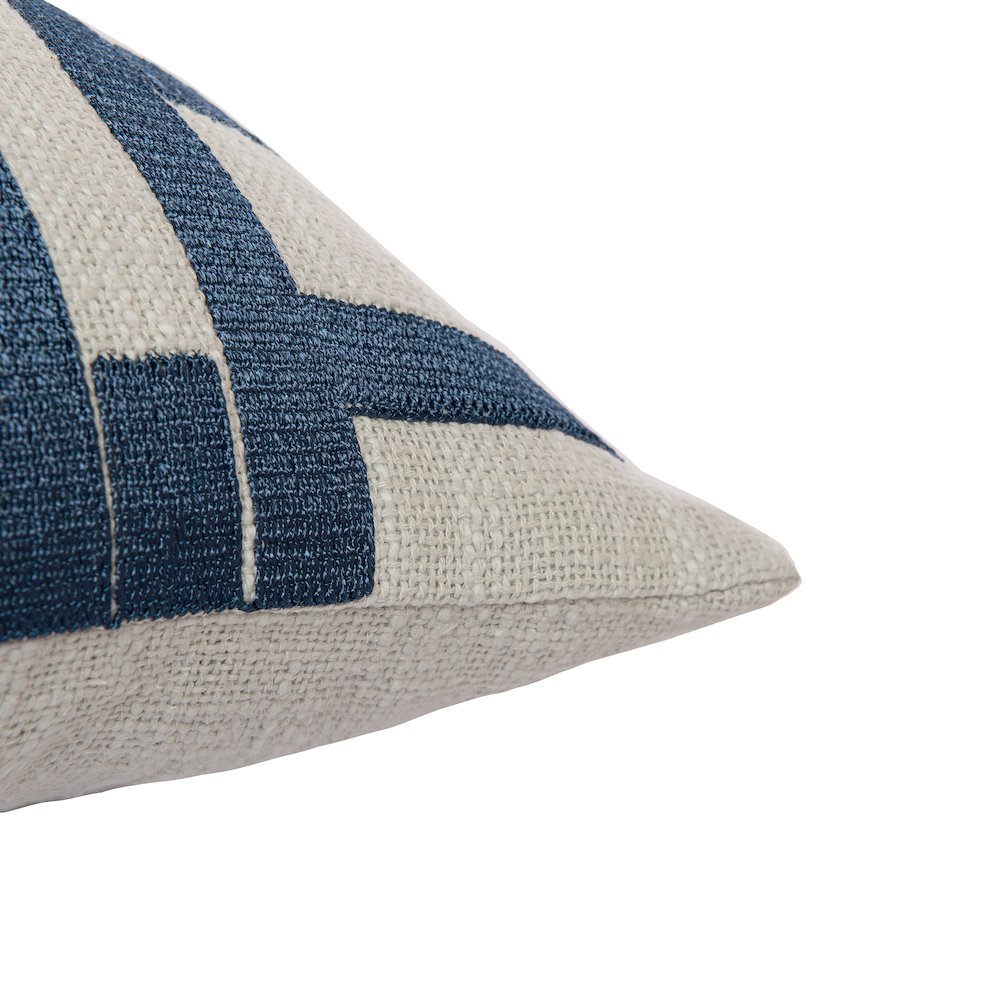 Stacy Garcia  Cotton Blend Poly Filled Pillow in Blue/Ivory, 24" x 24". Picture 5