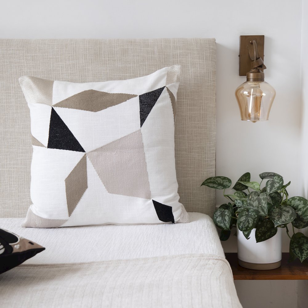 Stacy Garcia  Cotton Blend Poly Filled Pillow in Ivory/Tan, 24" x 24". Picture 2