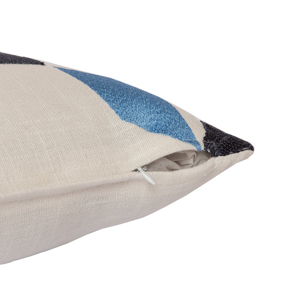 Stacy Garcia  Cotton Blend Poly Filled Pillow in Ivory/Blue, 24" x 24". Picture 3