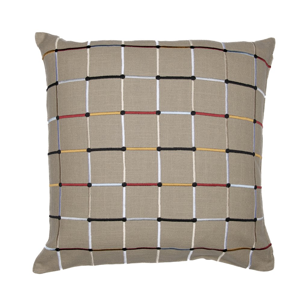 Stacy Garcia  Cotton Blend Poly Filled Pillow in Beige/Multicolored, 24" x 24". Picture 1