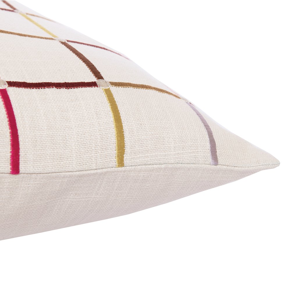Stacy Garcia  Cotton Blend Poly Filled Pillow in White/Multicolored, 24" x 24". Picture 5
