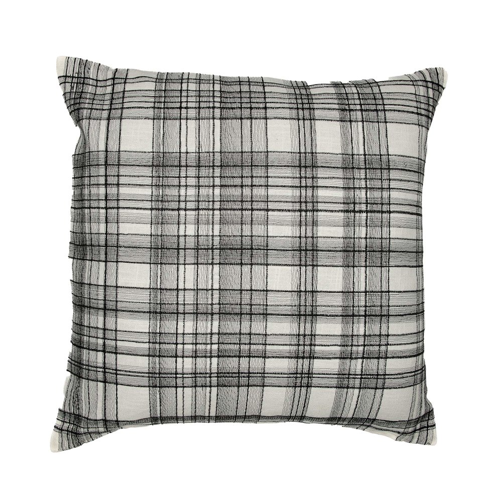 Stacy Garcia  Cotton Blend Poly Filled Pillow in White/Black, 24" x 24". Picture 1