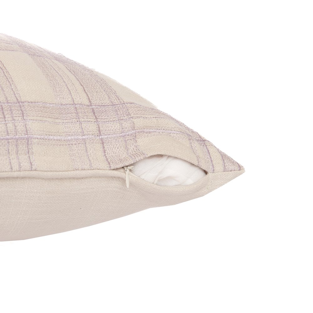 Stacy Garcia  Cotton Blend Poly Filled Pillow in Ivory/Purple, 24" x 24". Picture 3