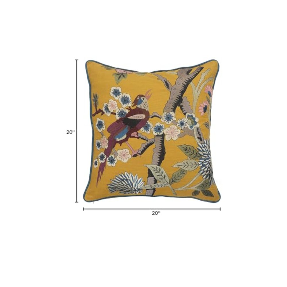Yellow Bird of Paradise Throw Pillow. Picture 10