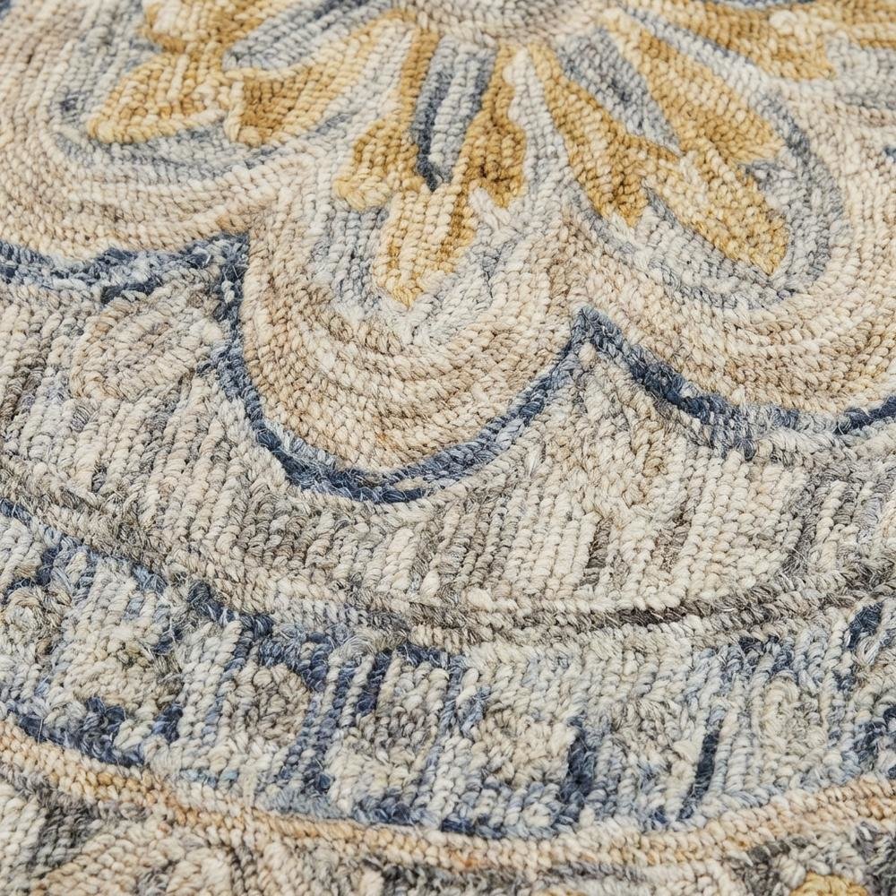 Gray Indoor Round Area Rug With Classic Design For Living Room. Picture 5