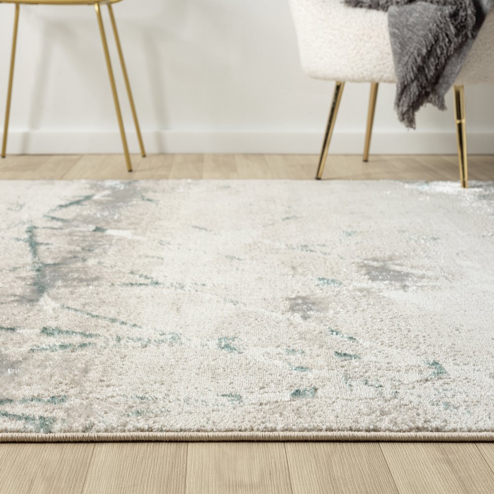 Antalya Durable Performance Area Rug Indoor in Beige/Blue, 9' x 12'. Picture 3