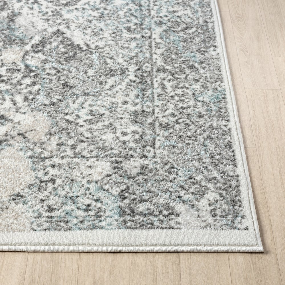 Antalya Durable Performance Area Rug Indoor in Beige/Blue, 9' x 12'. Picture 5