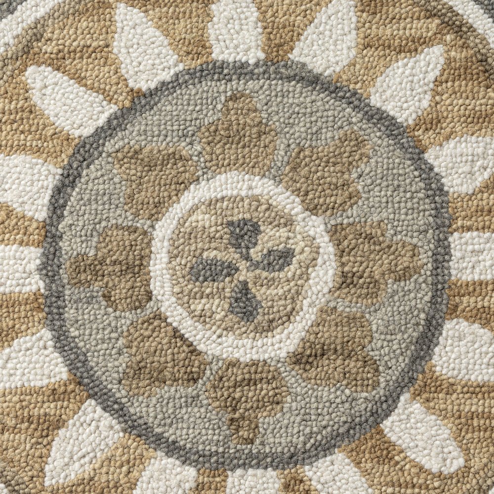 Dazzle Wool Area Rug Indoor in Gray/Ivory, 6' Round. Picture 6