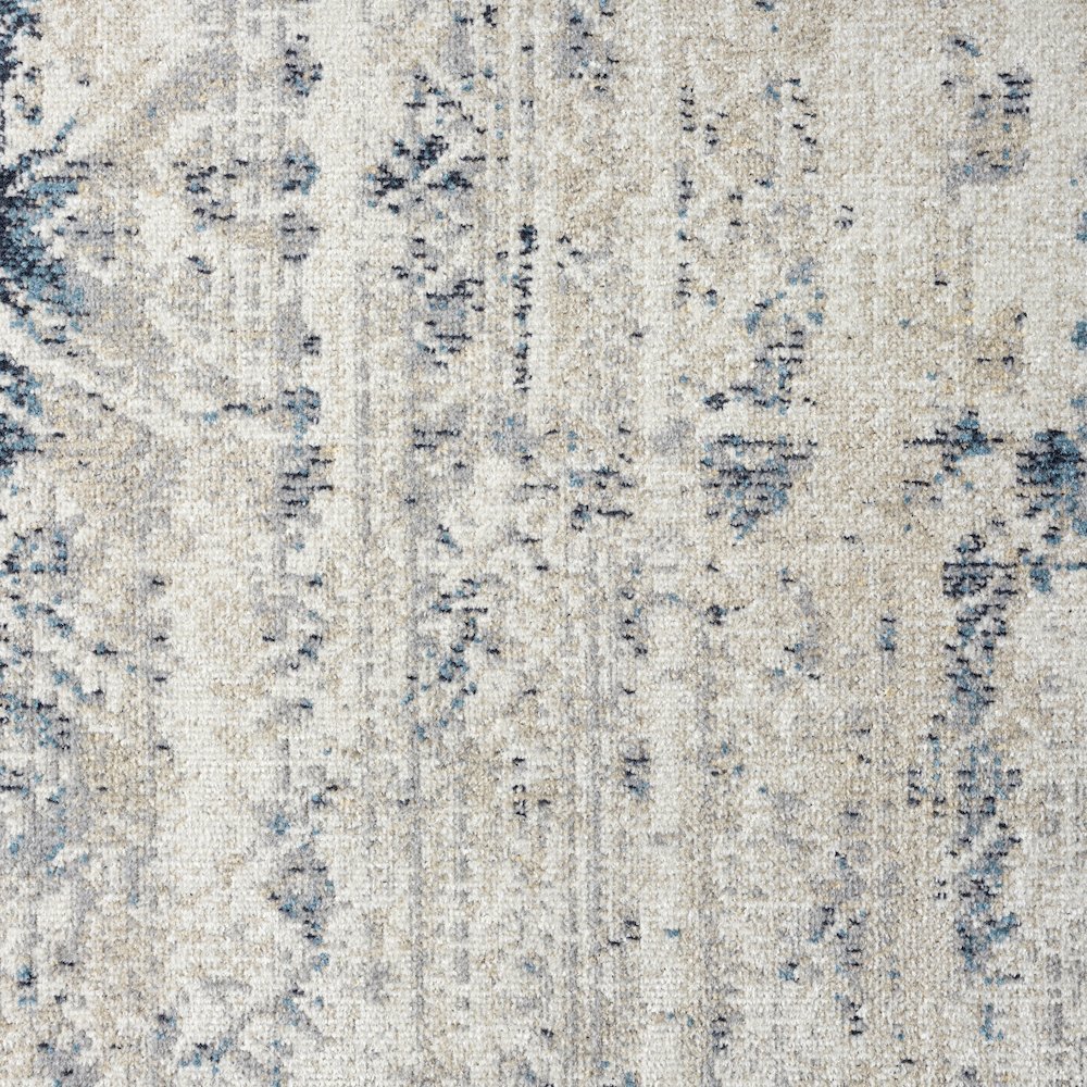 Lanham Durable Performance Area Rug Indoor in Ivory/Blue, 5' x 7'. Picture 7
