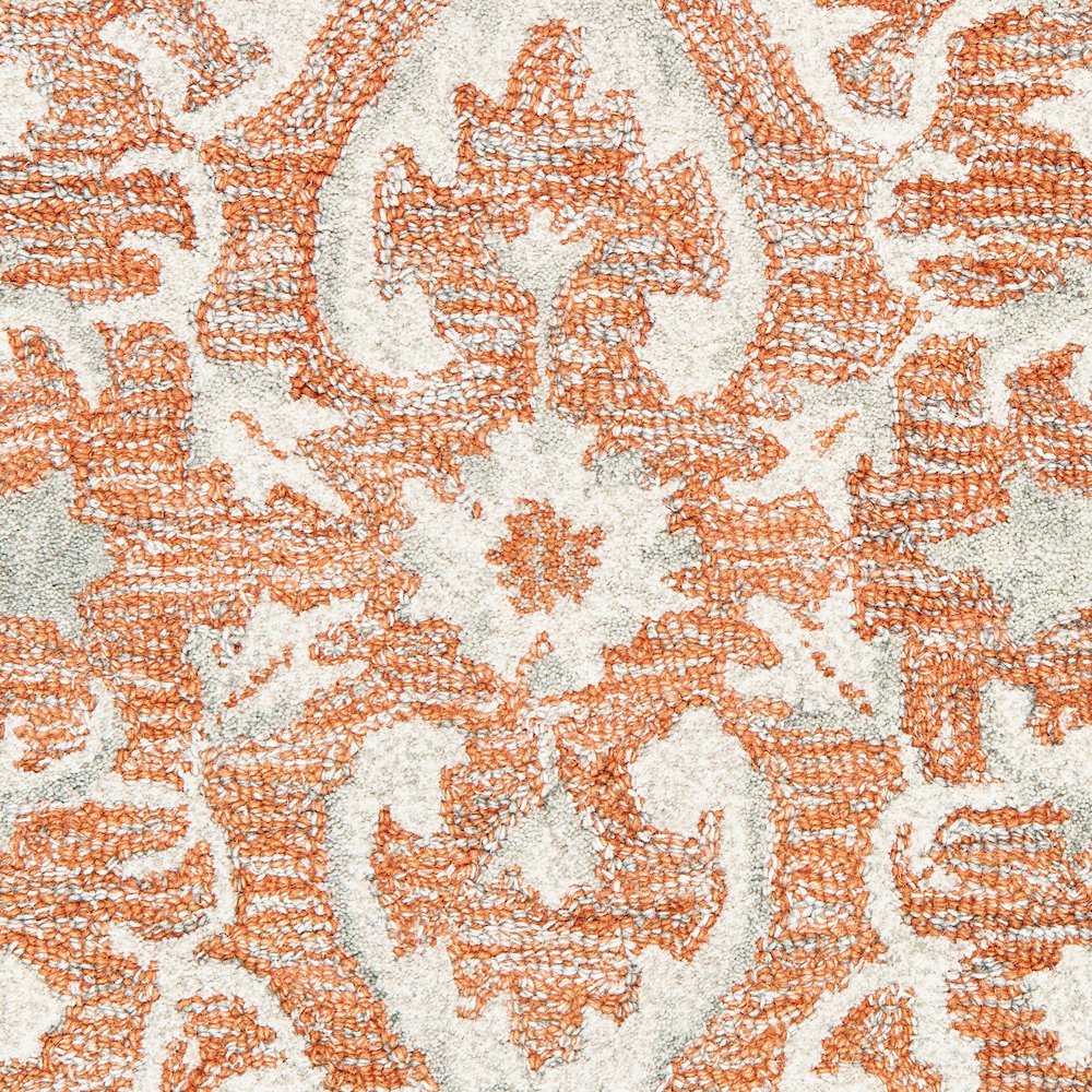 Modern Traditions Wool Area Rug Indoor in Orange/Gray, 9' x 12'. Picture 2
