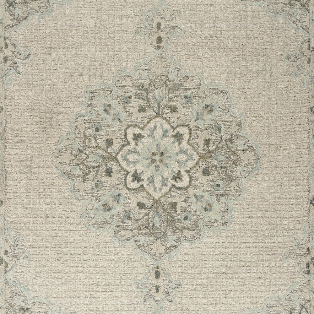 Modern Traditions Wool Area Rug Indoor in Ivory, 9' x 12'. Picture 6