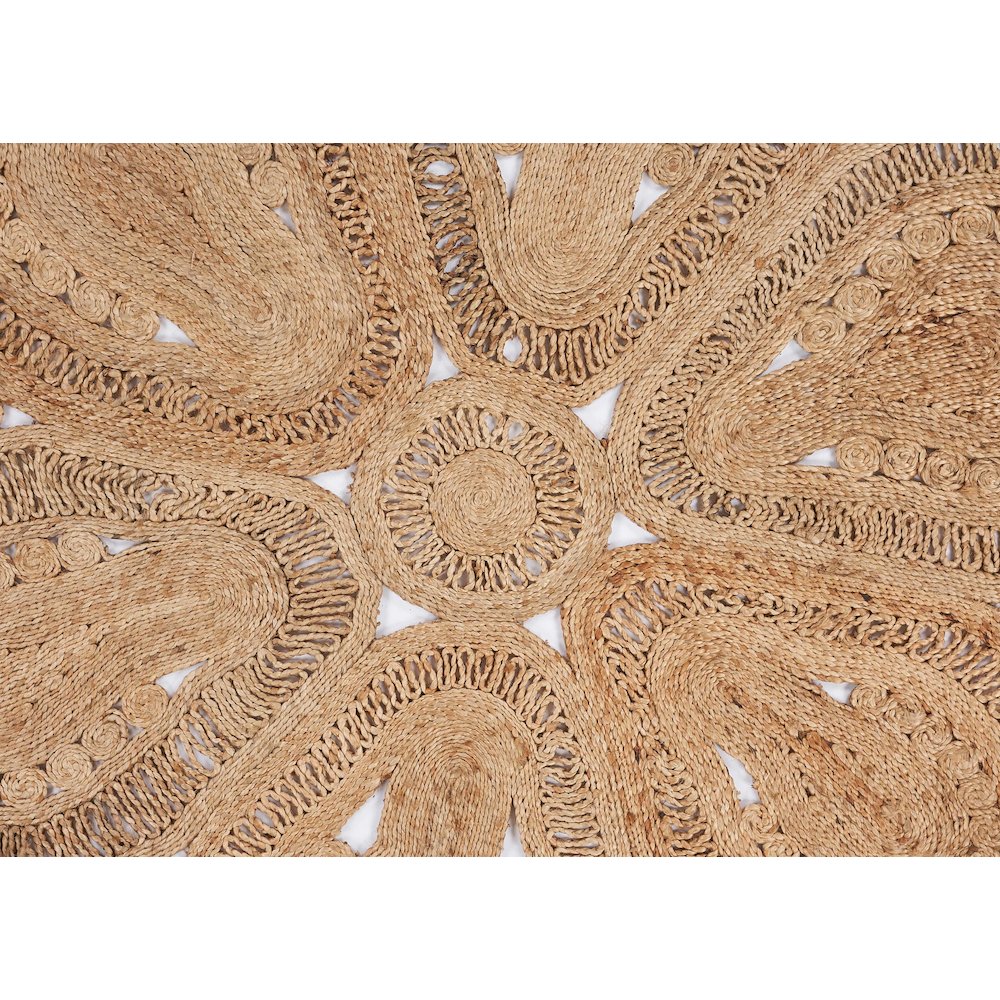 Boutique Jute Jute Area Rug Indoor in Tan/Brown, 7'6" Round. Picture 3