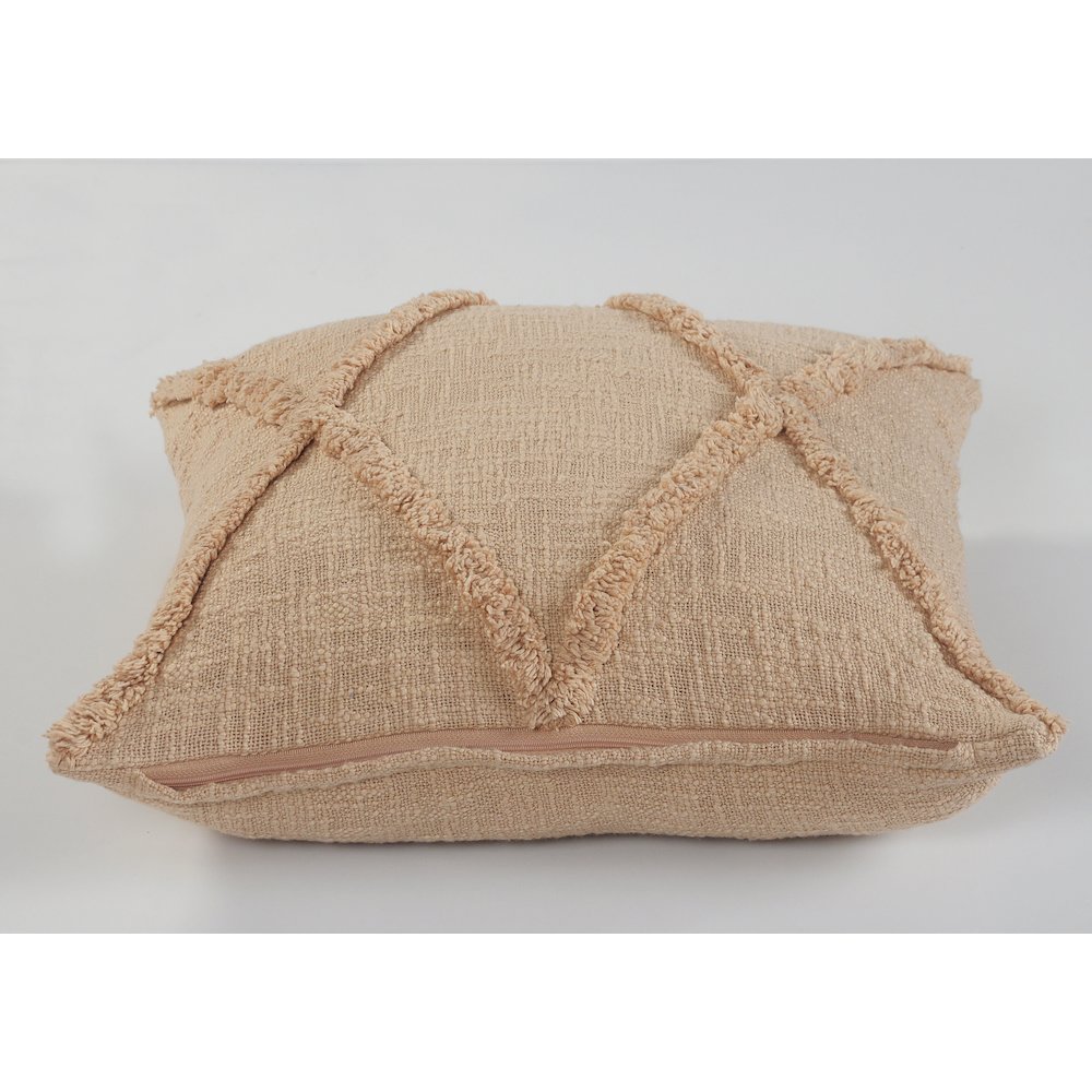 Reese Cotton Pillow Set of 2 in Tan, 18" x 18". Picture 6
